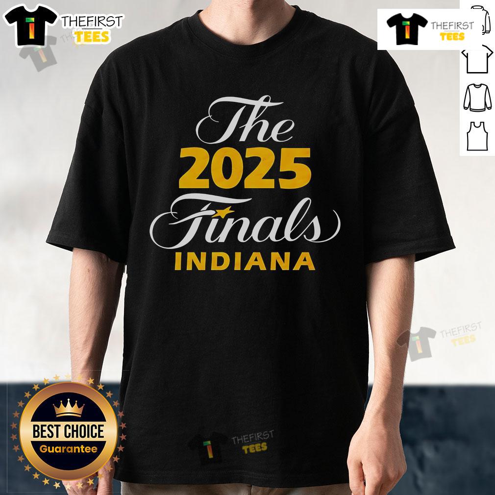 Top The 2025 Finals Indiana T-Shirt featuring bold graphics and team colors, perfect for fans celebrating the championship.