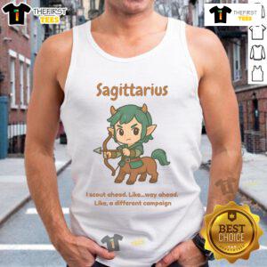 Alt Text: Cute Sagittarius centaur tank top featuring a playful design, perfect for astrology lovers and casual wear.