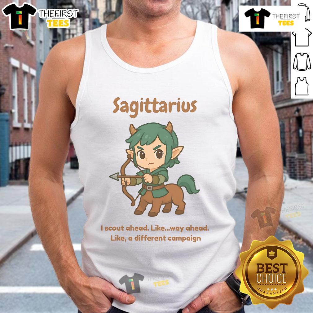 Alt Text: Cute Sagittarius centaur tank top featuring a playful design, perfect for astrology lovers and casual wear.