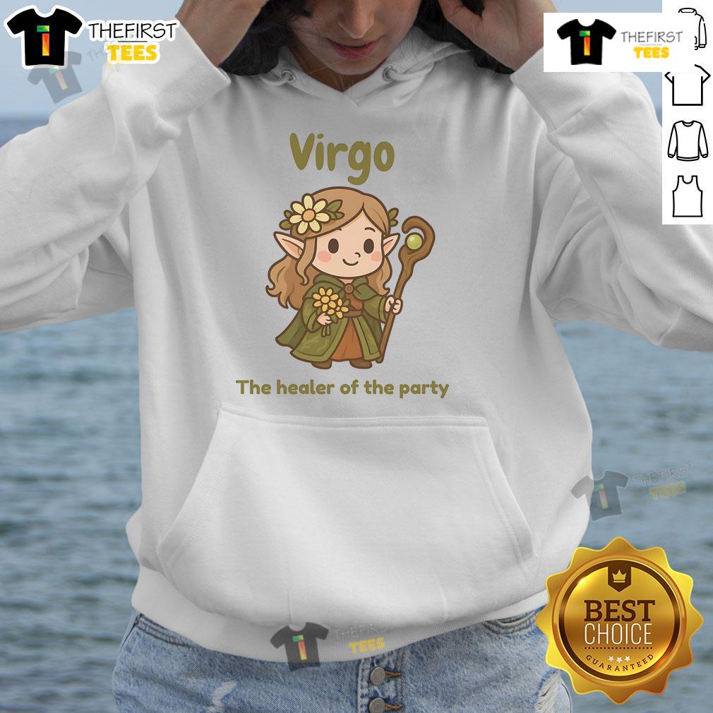 Cute Virgo The Healer of the Party hoodie featuring a stylish design perfect for astrology lovers.