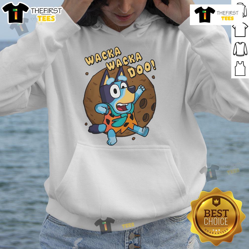 Funny Wacka Wacka Doo Bluey Caveman Hoodie featuring a playful design perfect for kids' casual wear.