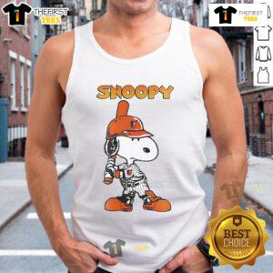 Good Baltimore Orioles Snoopy player tank top featuring a playful Snoopy design, perfect for baseball fans.