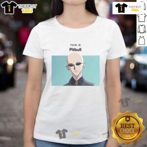 Alt Text: Anime-style ladies' tee featuring a pitbull named Yasu, perfect for dog lovers and anime fans.