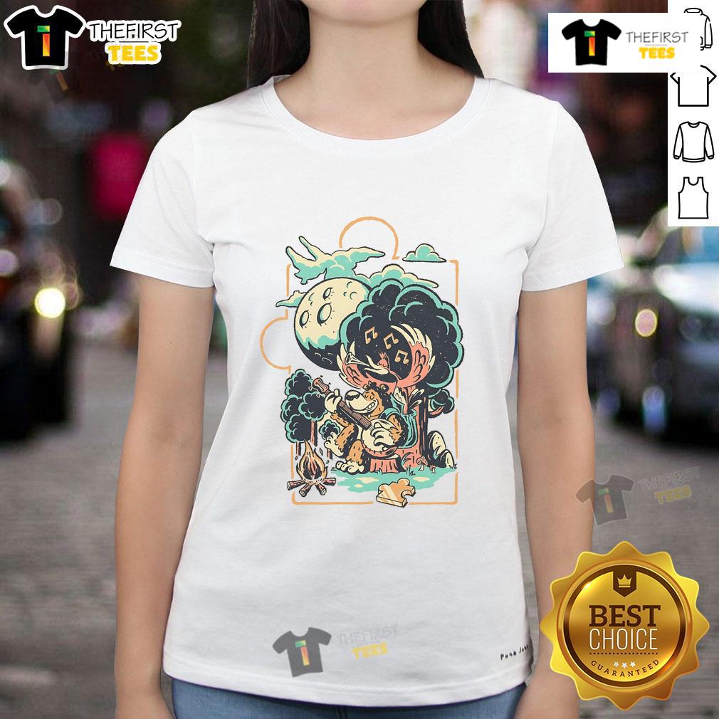Nice Bluegrass Bear Ladies Tee featuring a vibrant bear graphic, perfect for outdoor enthusiasts and casual wear.