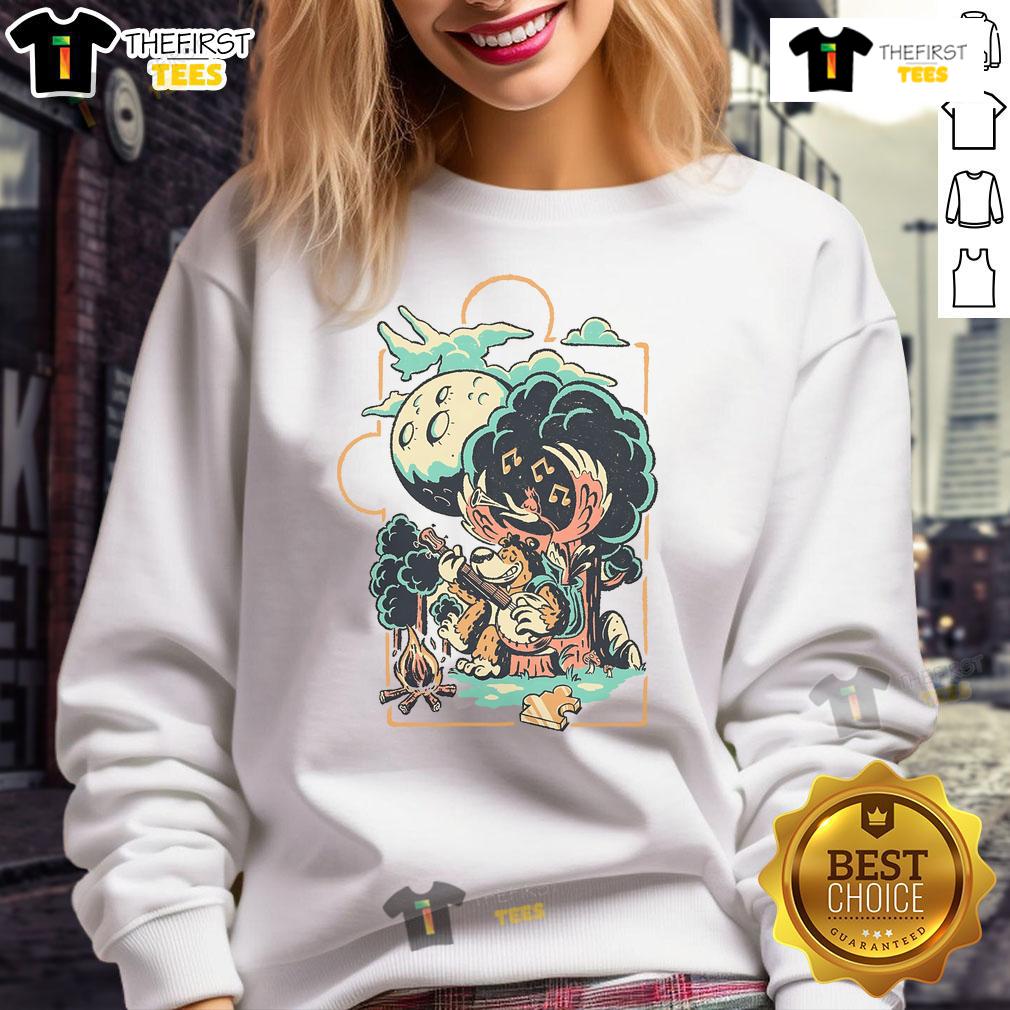 Cozy Nice Bluegrass Bear Sweatshirt featuring a vibrant bear graphic, perfect for outdoor enthusiasts and casual wear.