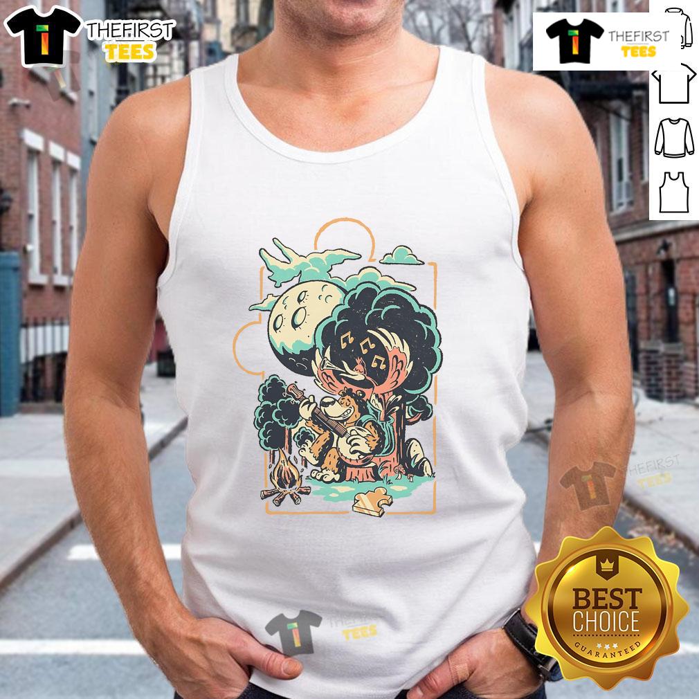 Nice bluegrass bear tank top featuring a vibrant bear graphic, perfect for summer outdoor activities and casual wear.