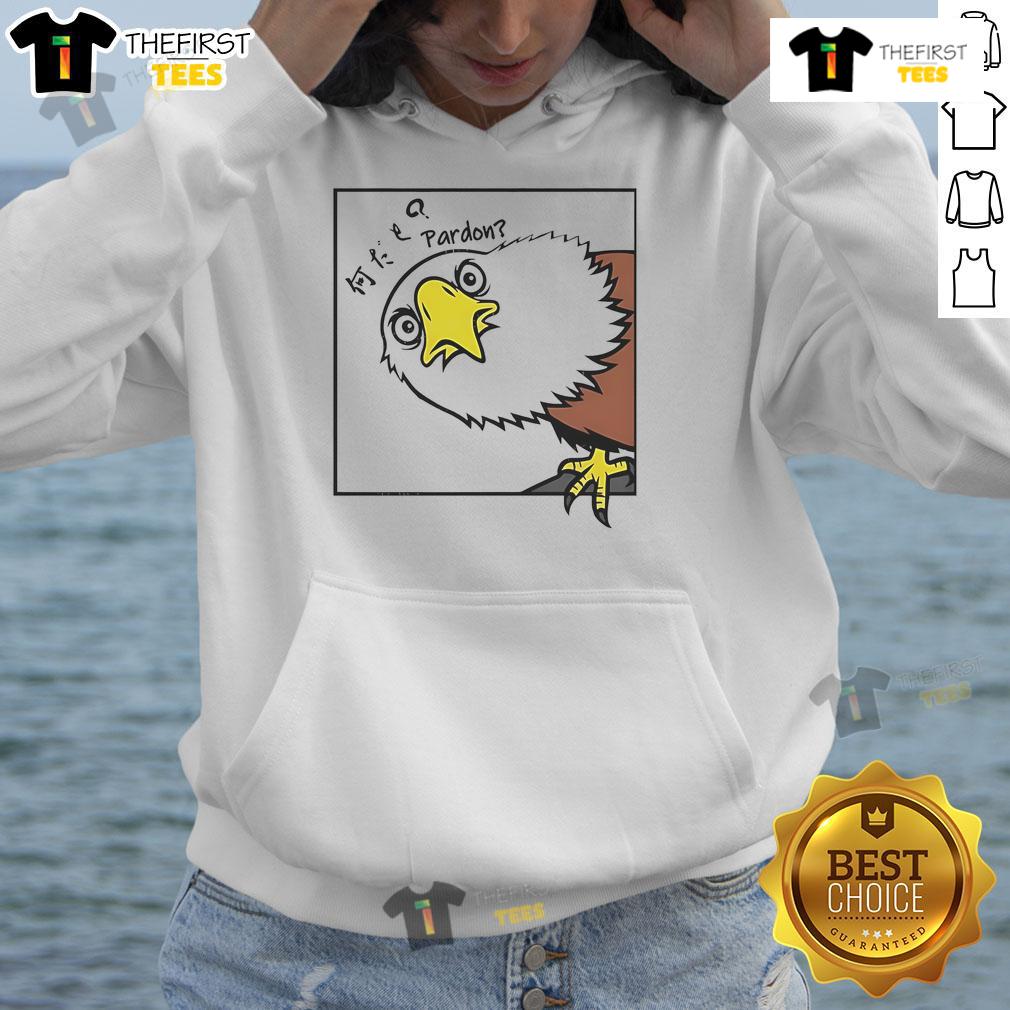 Nice curious eagle design on a Japanese style hoodie, showcasing unique art and vibrant colors for fashion enthusiasts.