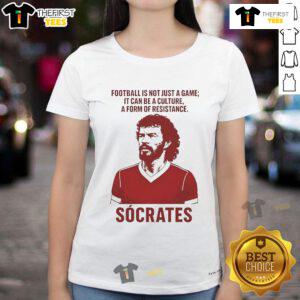 Empowering ladies' tee featuring 'Nice Football: Not Just a Game, But a Culture and Form of Resistance' graphic design.
