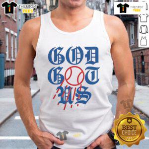 Stylish Nice God Got Us Los Angeles Dodgers tank top featuring team colors and logo, perfect for game day or casual wear.