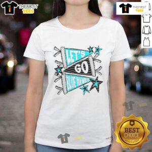 Nice Let's Go Blue Hawk Ladies Tee in vibrant blue, perfect for fans showcasing team spirit and style.