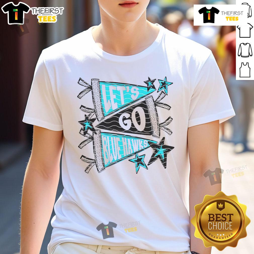 Nice Let's Go Blue Hawk T-Shirt featuring a vibrant blue design, perfect for fans and casual wear.