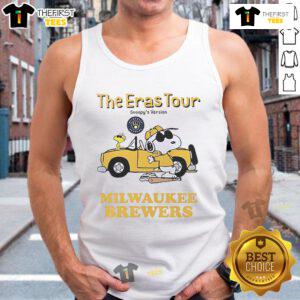 Stylish Nice Milwaukee Brewers The Eras Tour Snoopy tank top featuring vibrant graphics and a comfortable fit.