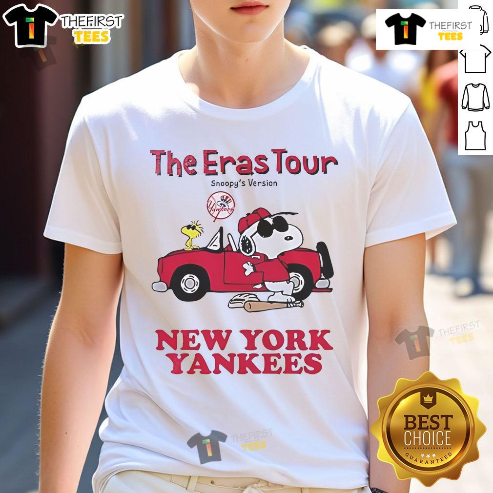 Alt Text: Nice New York Yankees The Eras Tour Snoopy T-Shirt featuring vintage baseball graphics and a playful Snoopy design.