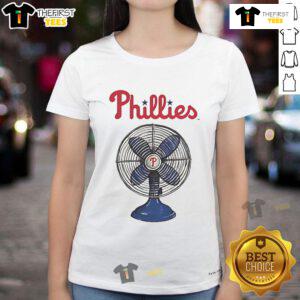 Stylish Philadelphia Phillies fan ladies tee in red, perfect for game day and showing team spirit.
