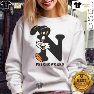 Stylish Nice Rabbit Psychoworks sweatshirt featuring a unique design, perfect for casual wear and animal lovers.