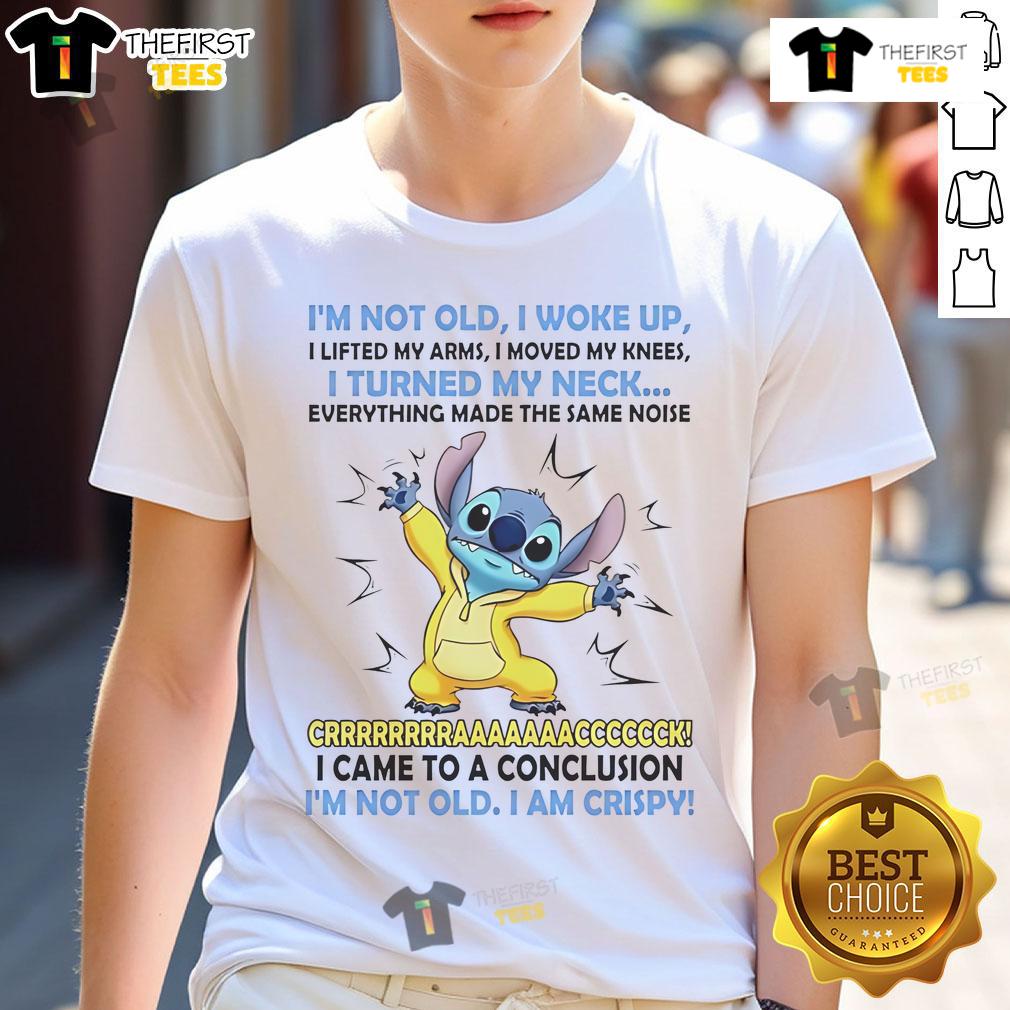 Funny 'I'm Not Old I Woke Up I Lifted My Arms' T-Shirt with nice stitch design, perfect for humor lovers.