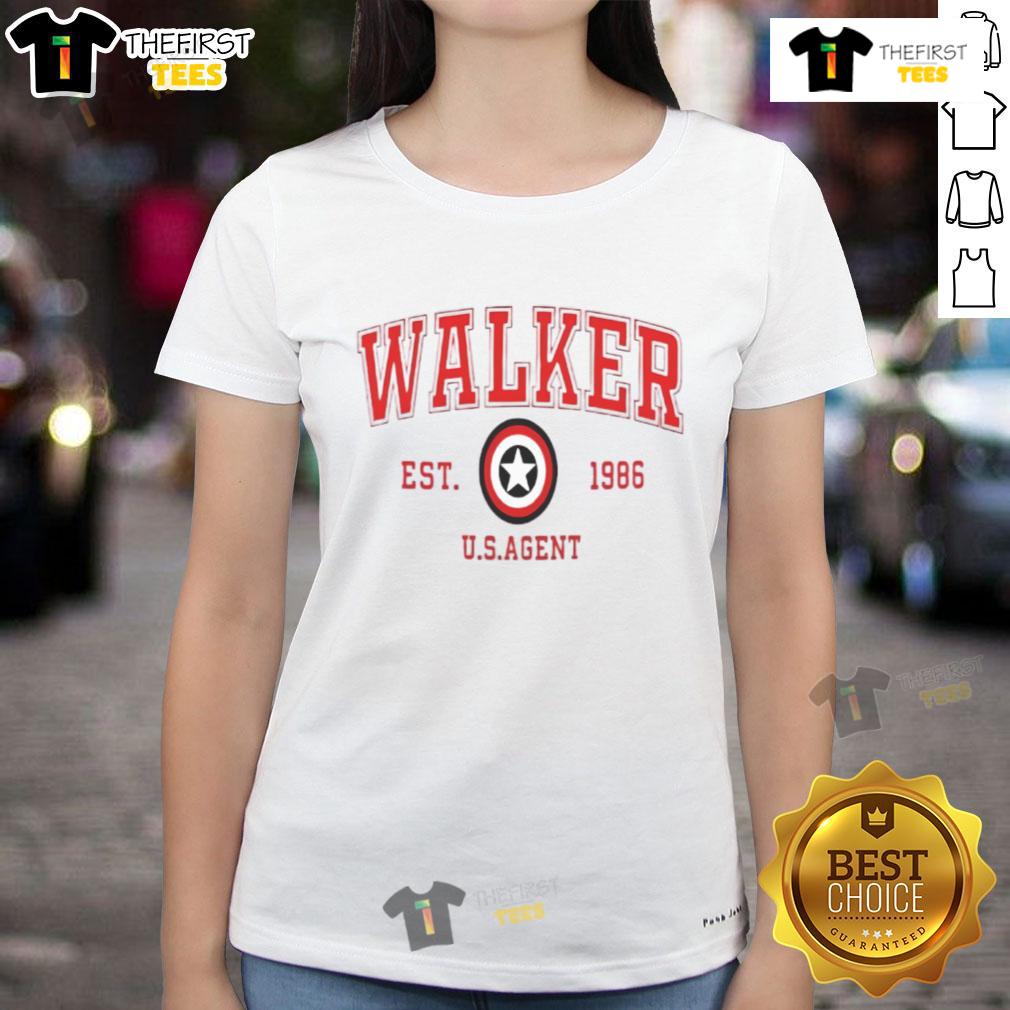 Nice Walker Est 1996 US Agent Ladies Tee featuring a stylish design for fans of superhero merchandise.
