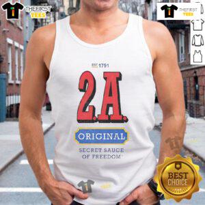 Official 2A Original Secret Sauce of Freedom Tank Top featuring a bold graphic design and comfortable fit for freedom advocates.
