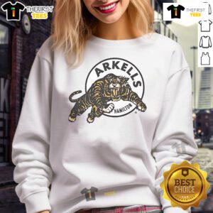 Official Arkells Hamilton Ti-Cat Rally Sweatshirt featuring team colors and logo, perfect for fans and events.