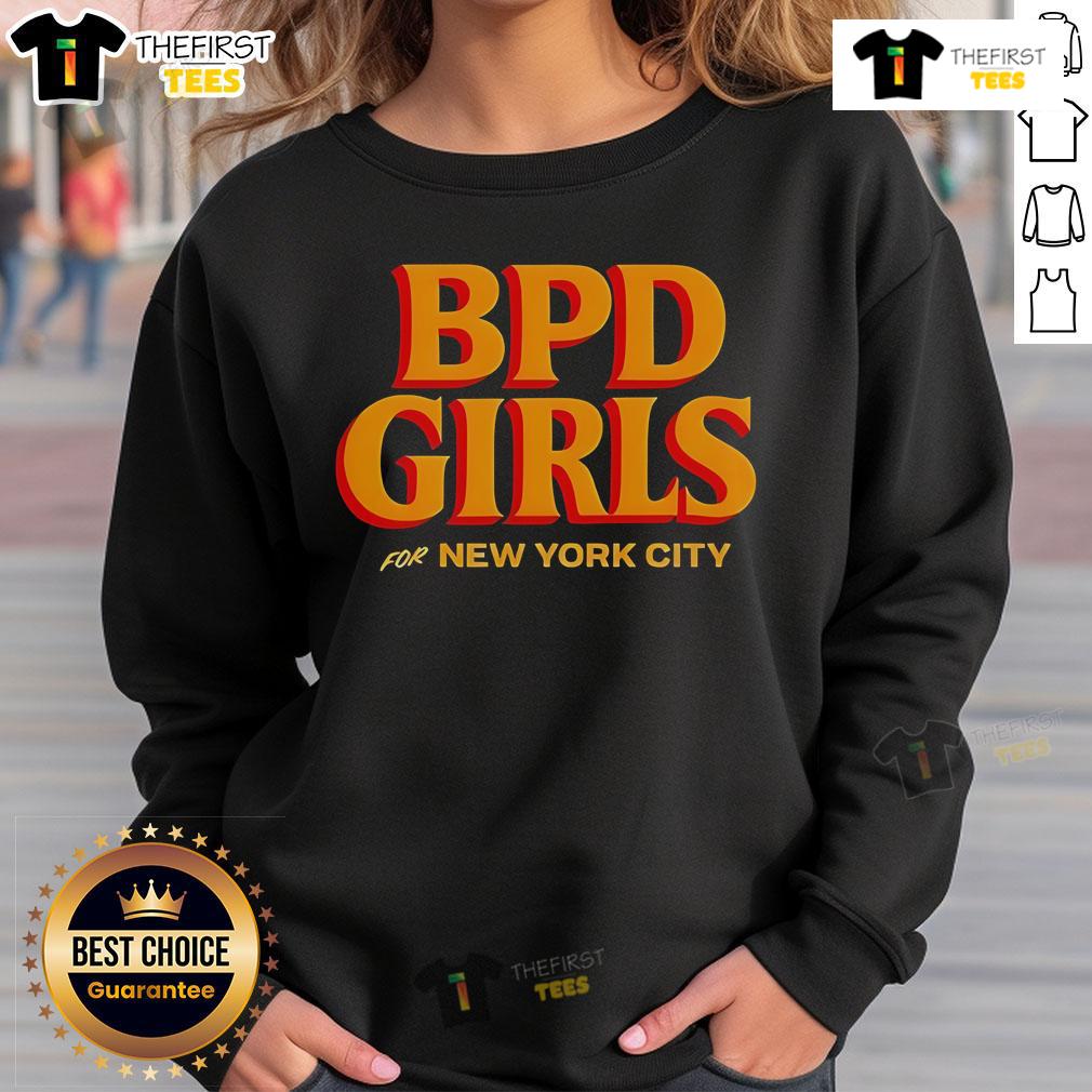 Official BPD Girls sweatshirt for New York City featuring stylish design and vibrant colors, perfect for casual wear.