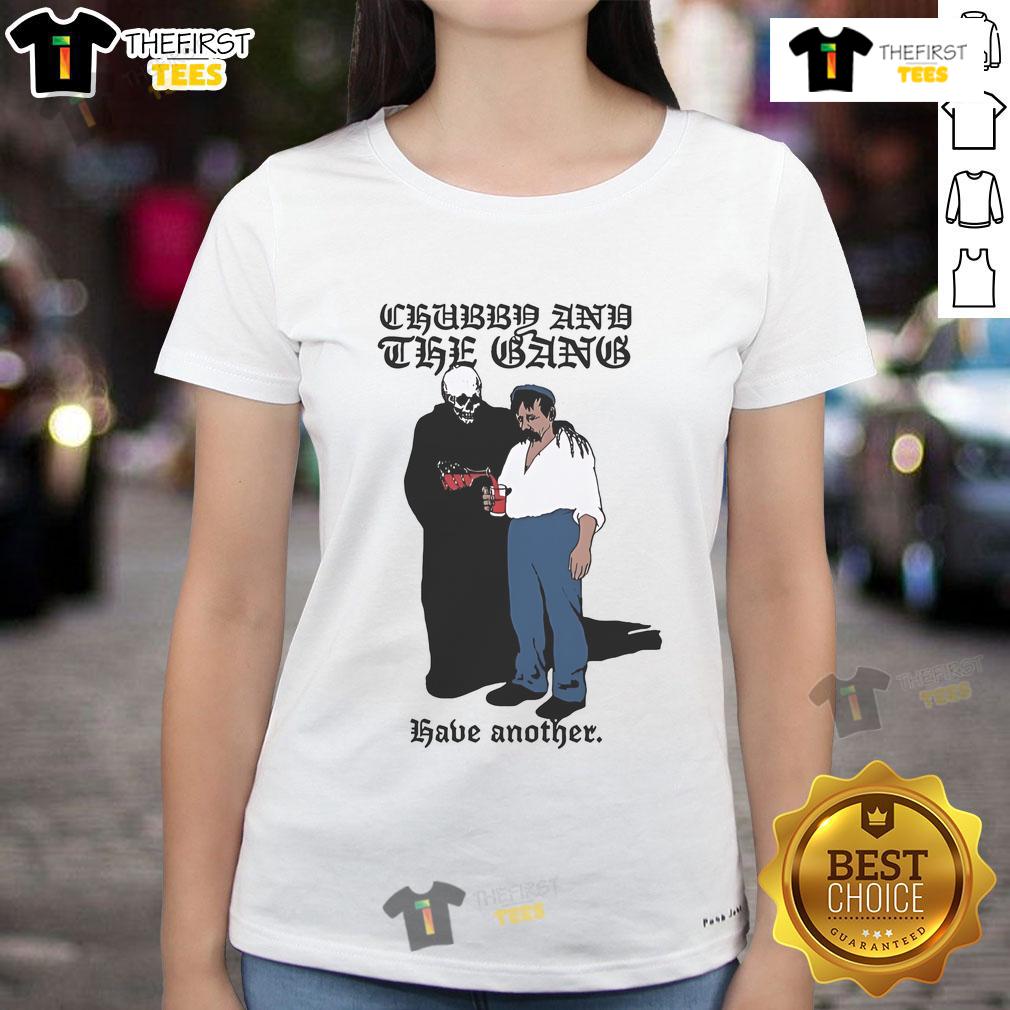 Official Chubby and the Gang Ladies Tee featuring vibrant graphic design and stylish fit for fans of the band.
