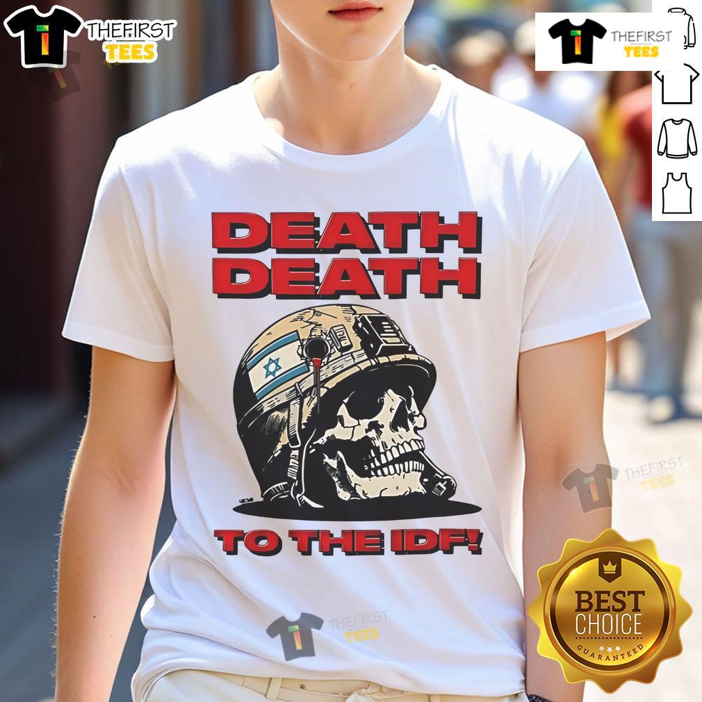 Official Death To The IDF T-Shirt featuring bold graphic design and statement, perfect for activists and supporters.