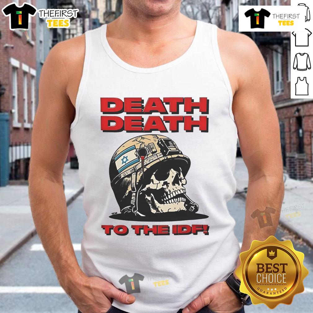 Official Death To The IDF Tank Top featuring bold graphic design, perfect for expressing solidarity and activism.