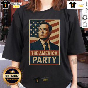Official Elon Musk Political Party The America Party ladies tee featuring a stylish design for supporters.