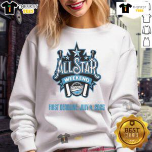 Official First Deadline All-Star Weekend Gameday July 4, 2025 Sweatshirt featuring vibrant design and comfortable fit.