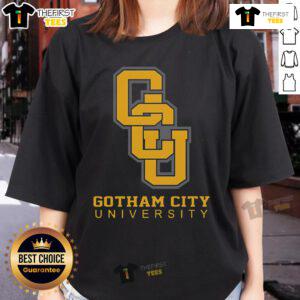Official GCU Gotham City University Ladies Tee in stylish design, perfect for fans of Gotham City and university spirit.