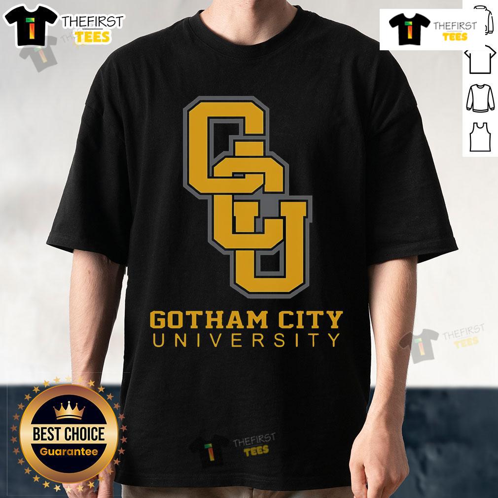 Official GCU Gotham City University T-Shirt featuring logo and stylish design for fans and students.