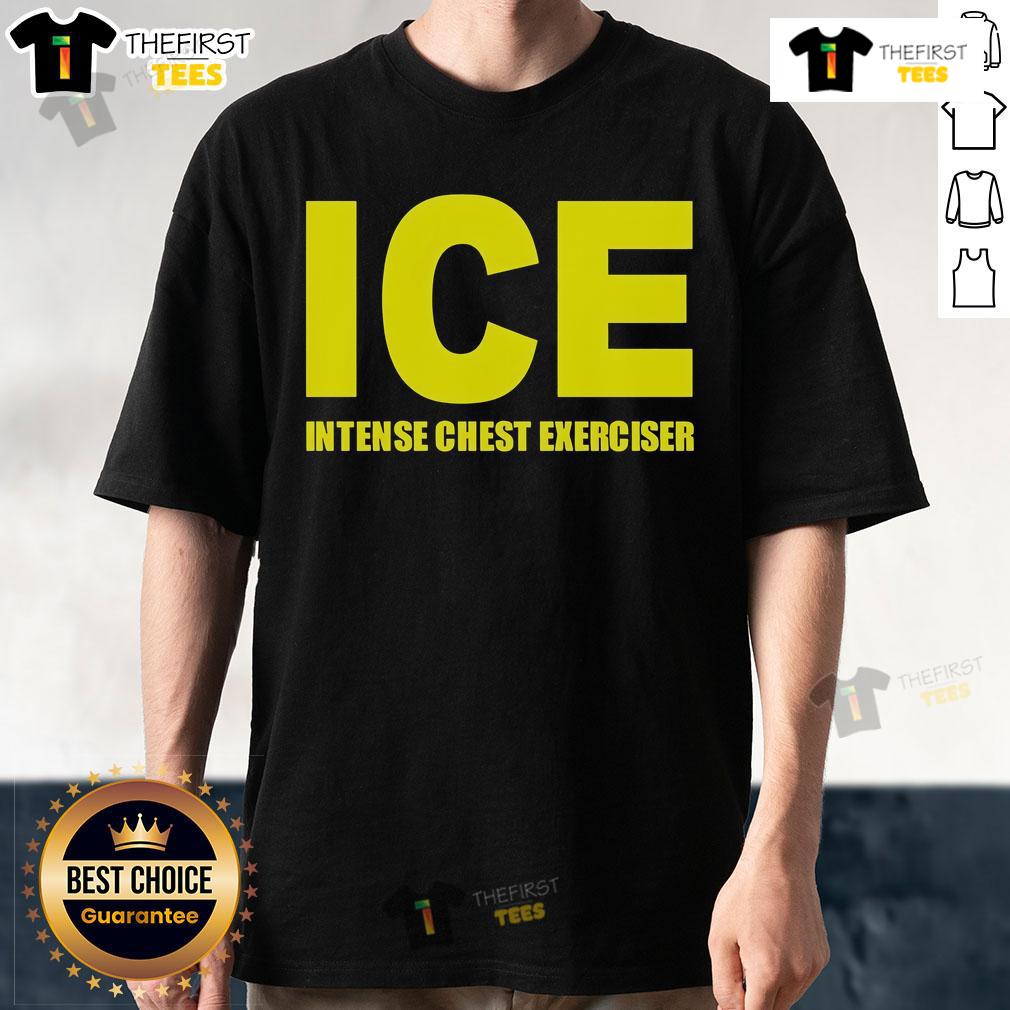 Official Ice Intense Chest Exerciser T-Shirt featuring a bold design, perfect for fitness enthusiasts and gym lovers.