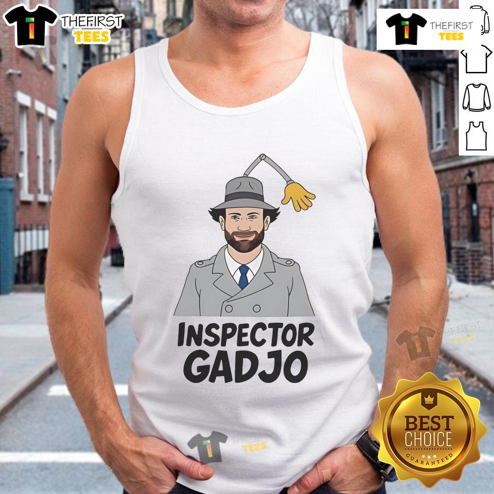 Alt Text: Official Inspector Gadjo cartoon tank top featuring Florida Panthers logo and vibrant design for fans.
