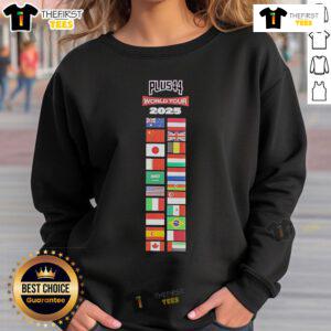 Alt Text: Official Lewis Hamilton Plus44 World Tour 2025 sweatshirt featuring vibrant flags design and stylish fit.