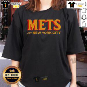 Alt Text: Official Mets for New York City Ladies Tee featuring vibrant team colors and stylish design for female fans.