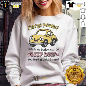 Alt Text: Stylish 'Official Cargo Pants' sweatshirt featuring a fun graphic, perfect for casual wear and street style enthusiasts.