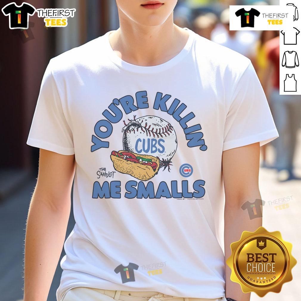 Official The Sandlot X Chicago Cubs 'You're Killin' Me Smalls' T-Shirt displaying iconic quote and team logo.