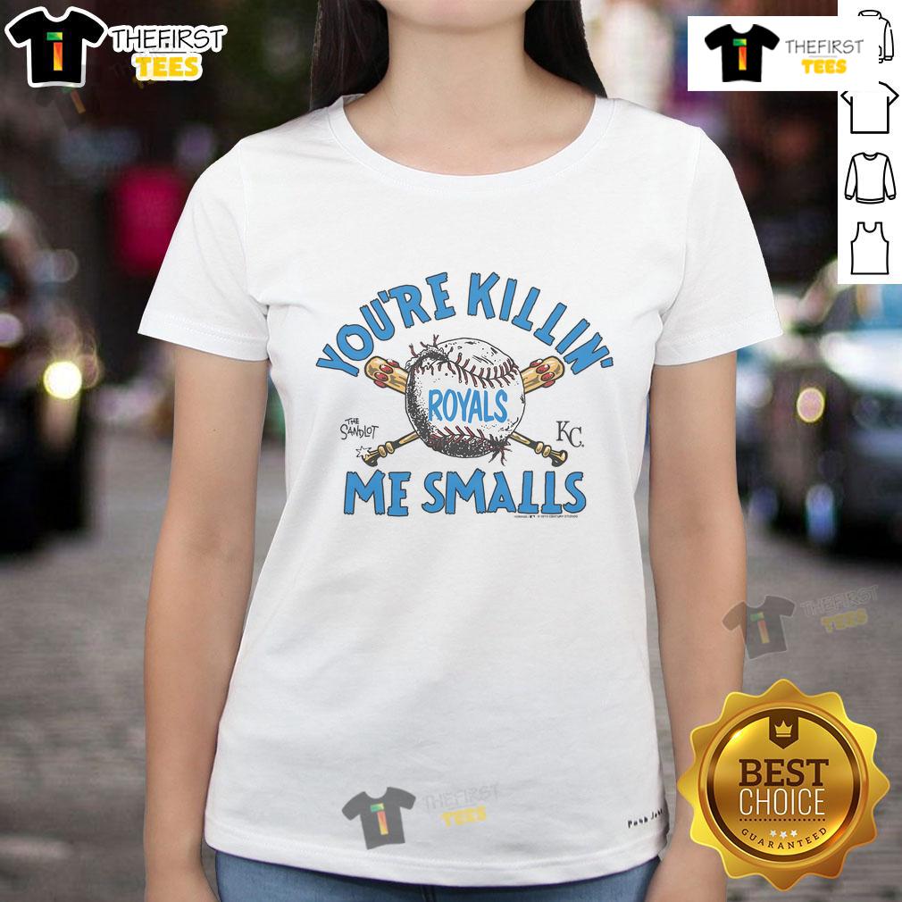 Official The Sandlot X Kansas City Royals You're Killin Me Smalls ladies tee featuring classic movie graphics.