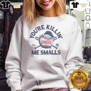 Alt Text: Official Sandlot x New York Yankees You're Killin' Me Smalls sweatshirt featuring iconic movie graphics.