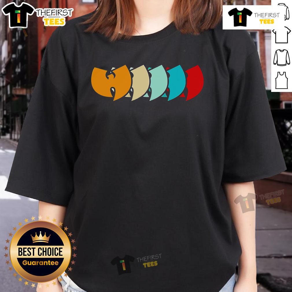 Vintage ladies tee featuring the original Wu-Tang logo in bold colors, perfect for fans of hip-hop fashion.