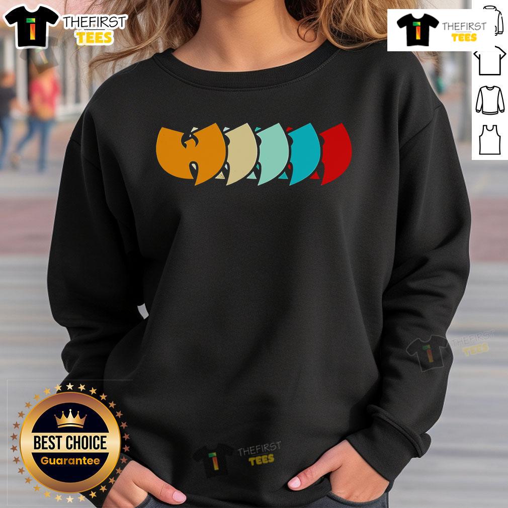 Vintage Wu-Tang sweatshirt featuring original logo design, perfect for fans and collectors of hip-hop apparel.