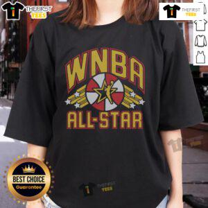 Premium Indiana WNBA All-Star Game 2025 ladies tee featuring vibrant design, perfect for fans and sports enthusiasts.