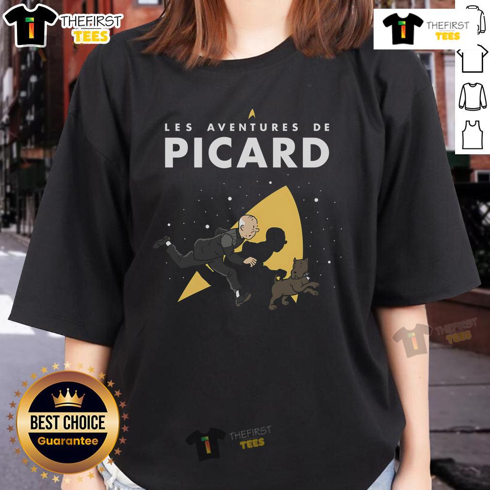 Premium Les Adventures De Picard Ladies Tee featuring stylish design and comfortable fit for fans of the series.