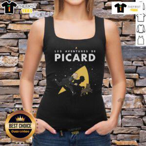 Premium Les Adventures De Picard tank top featuring vibrant design, perfect for fans of sci-fi and casual wear.