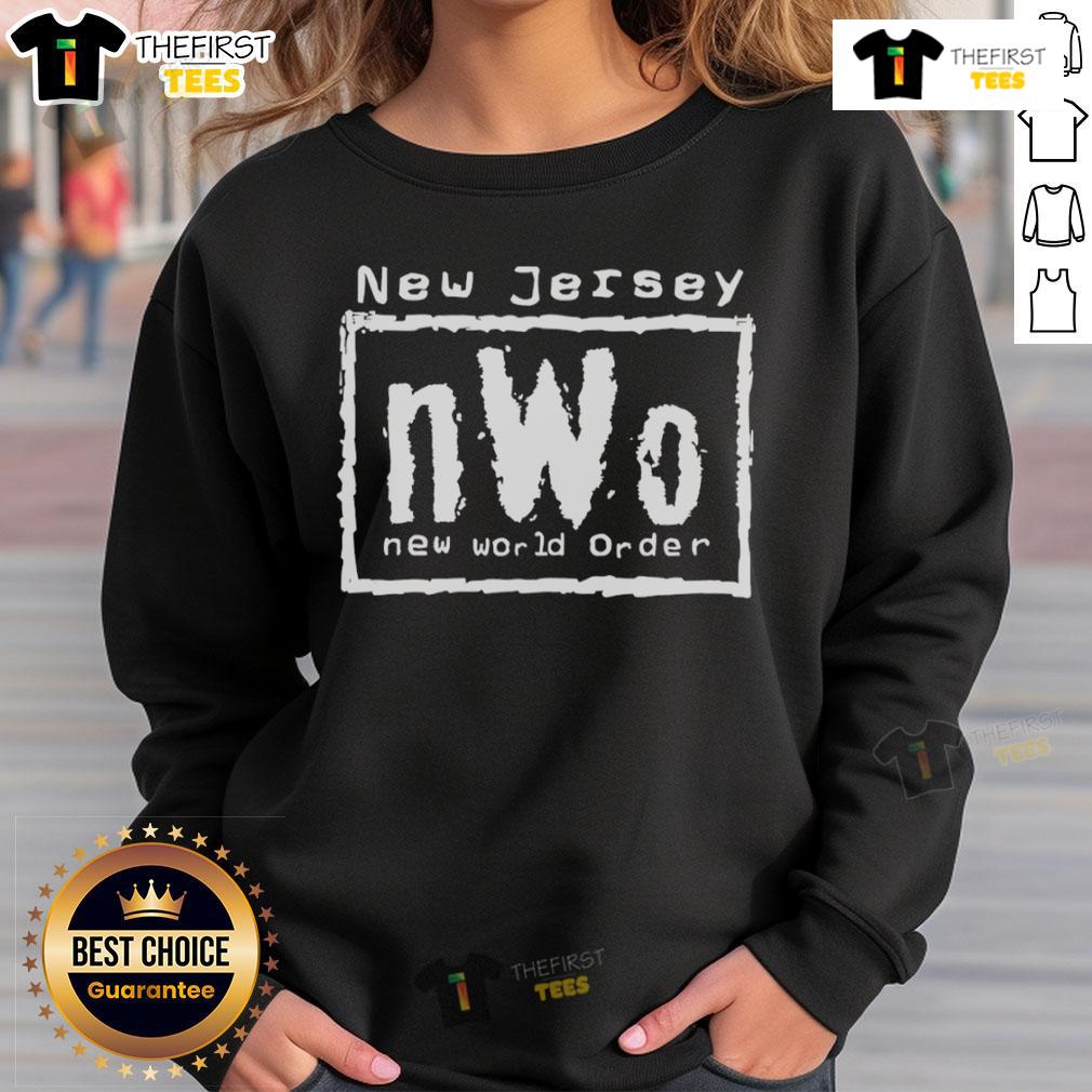 Premium New Jersey nWo New World Order sweatshirt featuring bold logo and stylish design, perfect for fans.