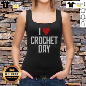 Pretty I Love Crochet Day Tank Top in vibrant colors, perfect for summer and showcasing your love for crochet.