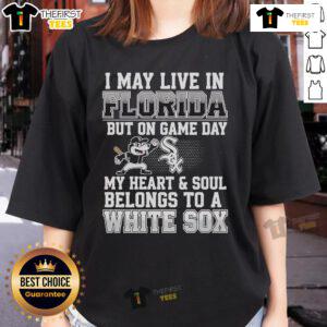 Alt Text: Ladies tee featuring 'My Heart and Soul Belongs to the Chicago White Sox' design, perfect for Florida game day.