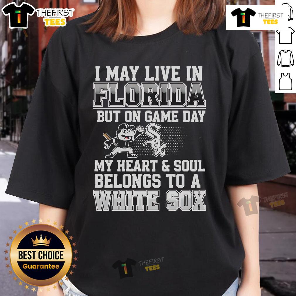 Alt Text: Ladies tee featuring 'My Heart and Soul Belongs to the Chicago White Sox' design, perfect for Florida game day.