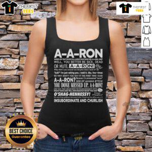 Funny tank top featuring 'Where is A-A-Ron?' design, perfect for fans of the popular meme and humor apparel.