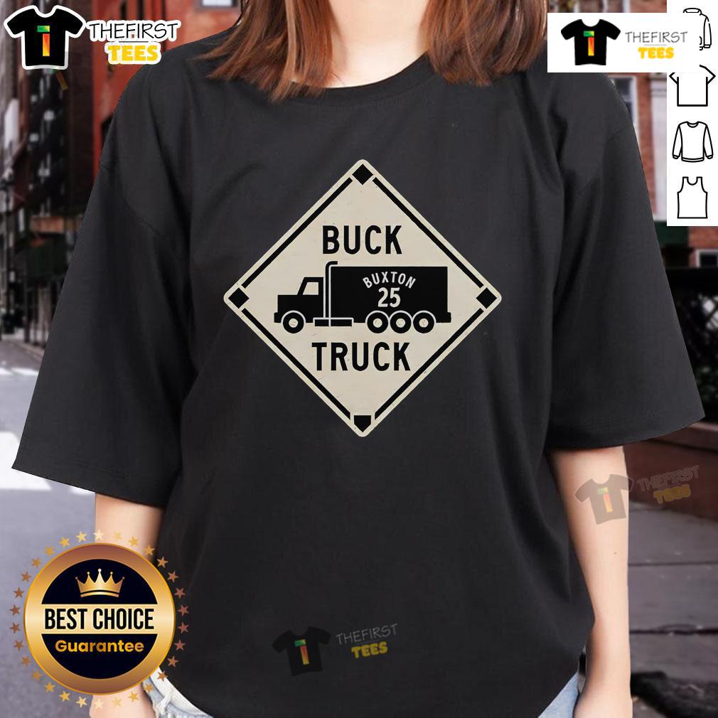Top Buck Truck Byron Buxton Ladies Tee featuring stylish design for fans of Byron Buxton and baseball apparel.